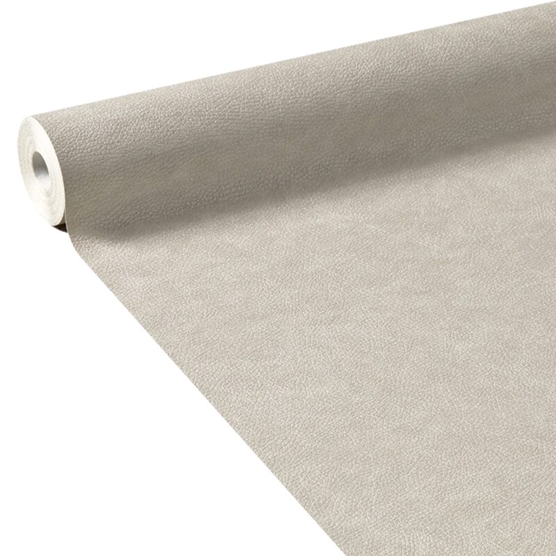 Papier peint intissé CUIR NACRE coloris gris perle