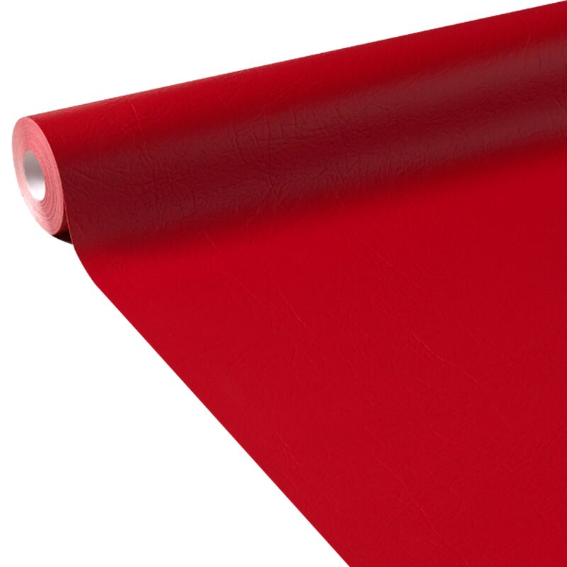 Papier peint intissé CRAZY CUIR coloris rouge satiné