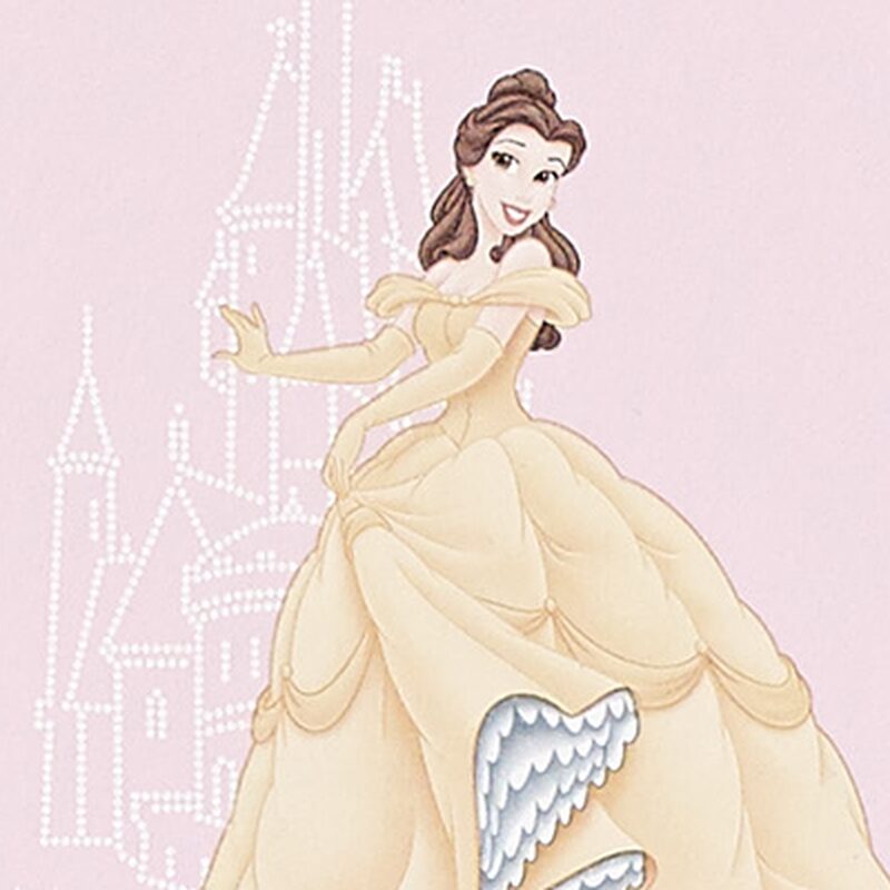 Papier peint PRINCESS CASTLE coloris rose dragée