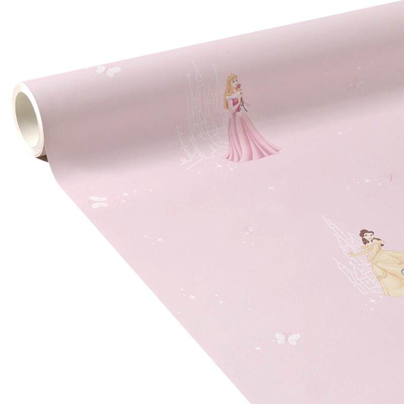 Papier peint PRINCESS CASTLE coloris rose dragée