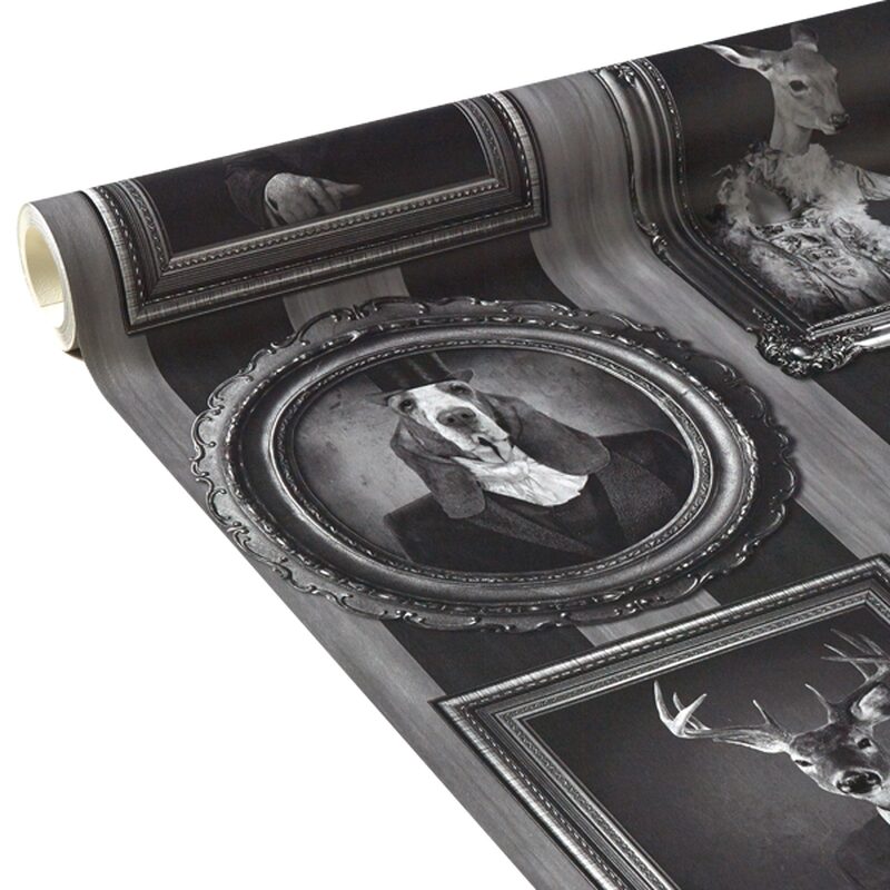 Papier peint ROYAL PORTRAITS coloris noir