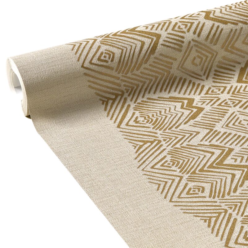 Papier peint intissé TRIBAL coloris écru