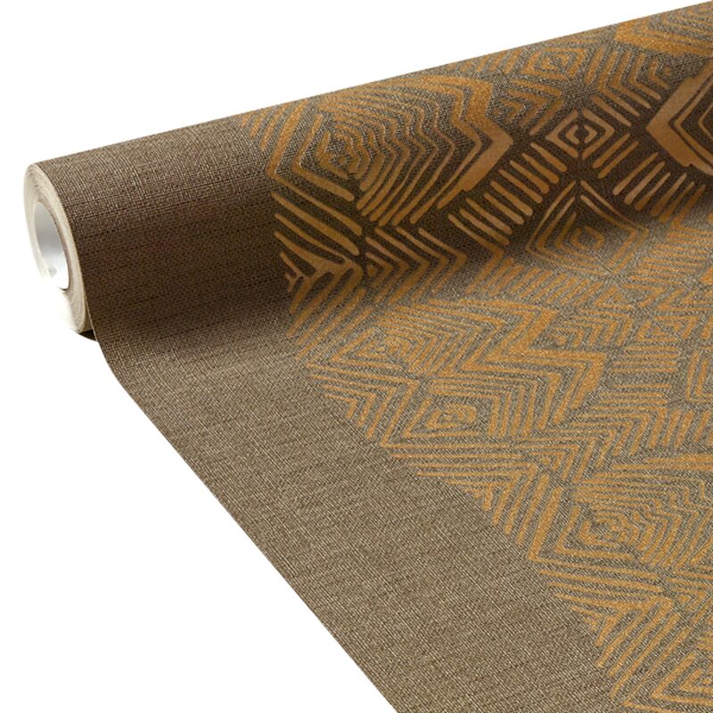 Papier peint intissé TRIBAL coloris chocolat