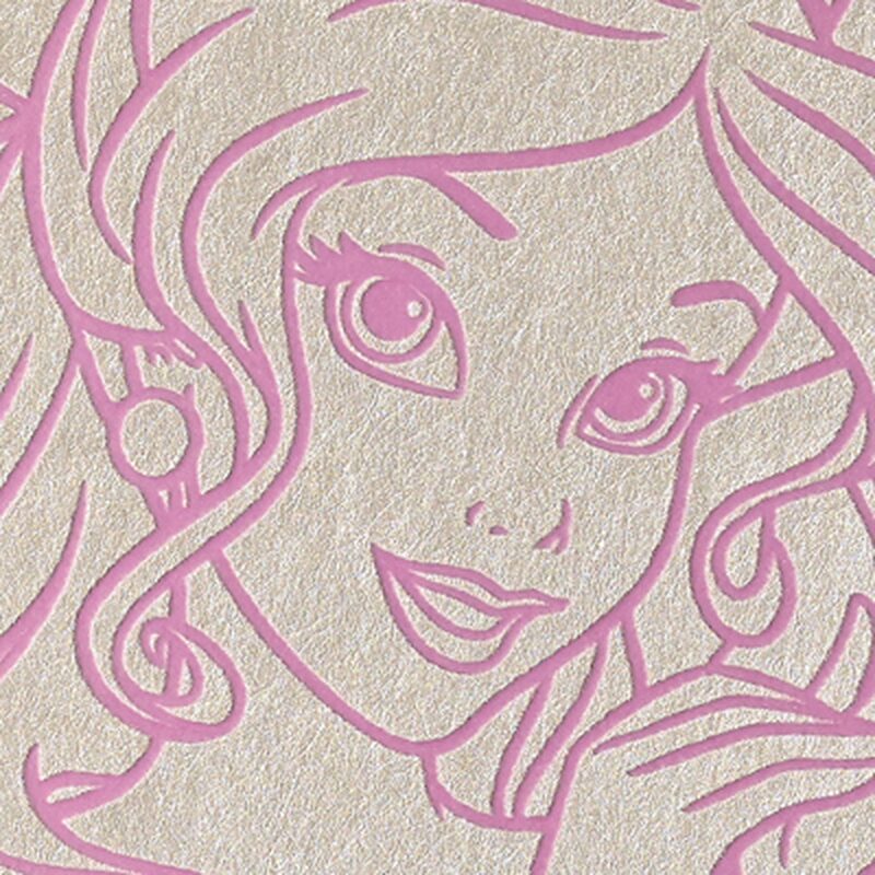 Papier peint intissé floqué PRINCESS VELVET coloris crème nacré