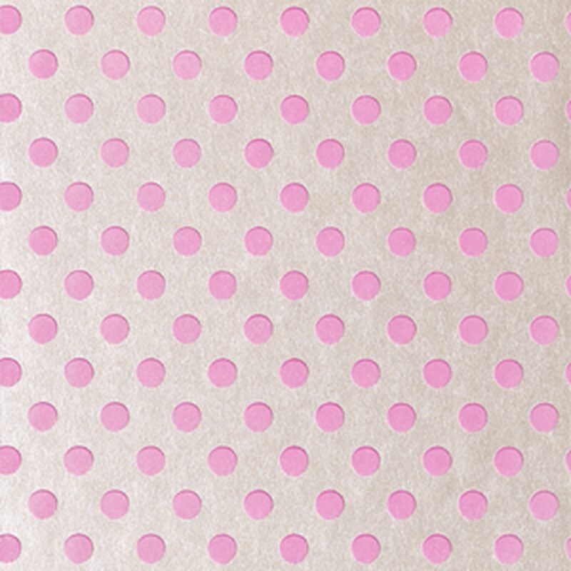 Papier peint intissé floqué POLKA VELVET coloris crème nacré
