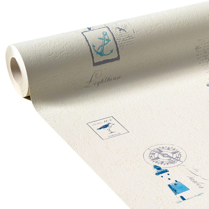 Papier peint vinyle PHARE DU CAP coloris blanc