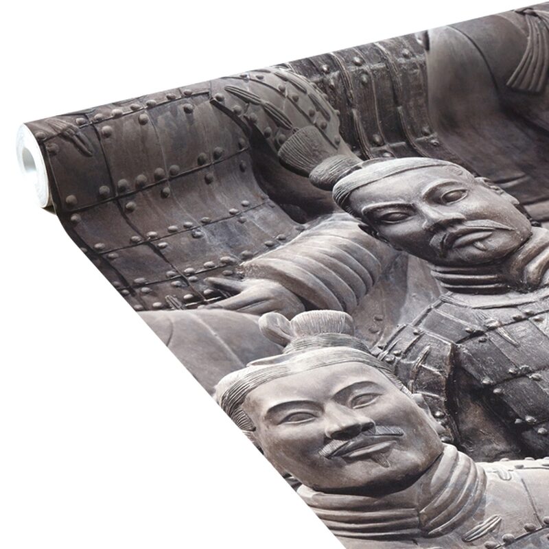 Papier peint intissé SOLDATS DE QIN coloris taupe