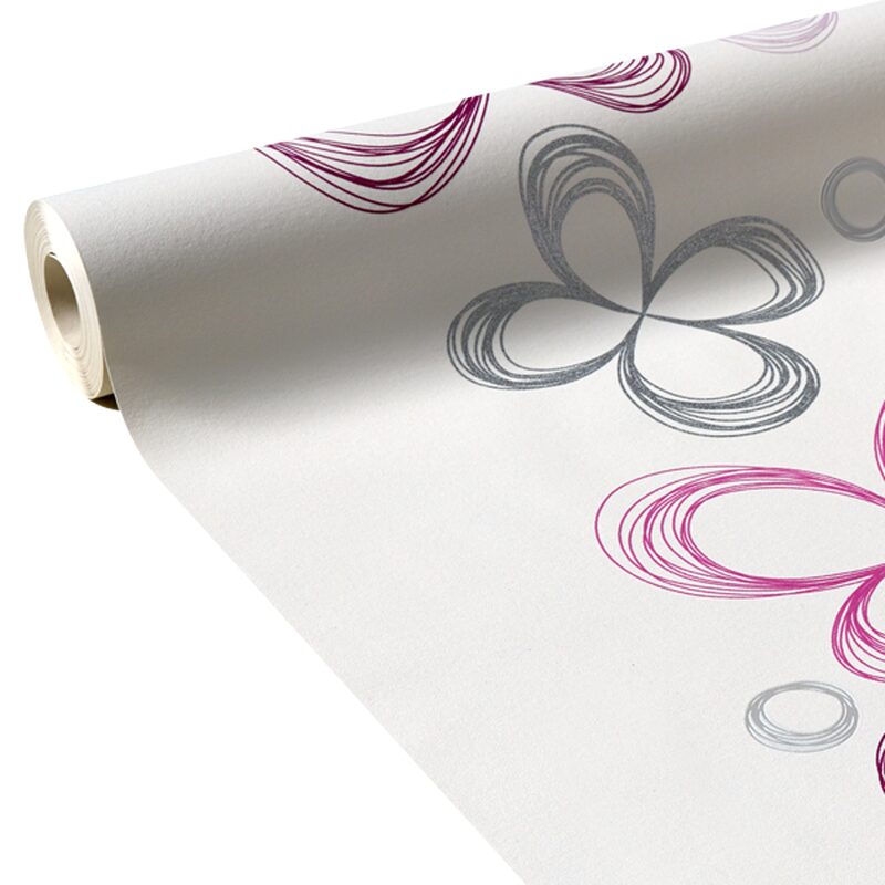 Papier peint vinyle FLEURIA coloris blanc