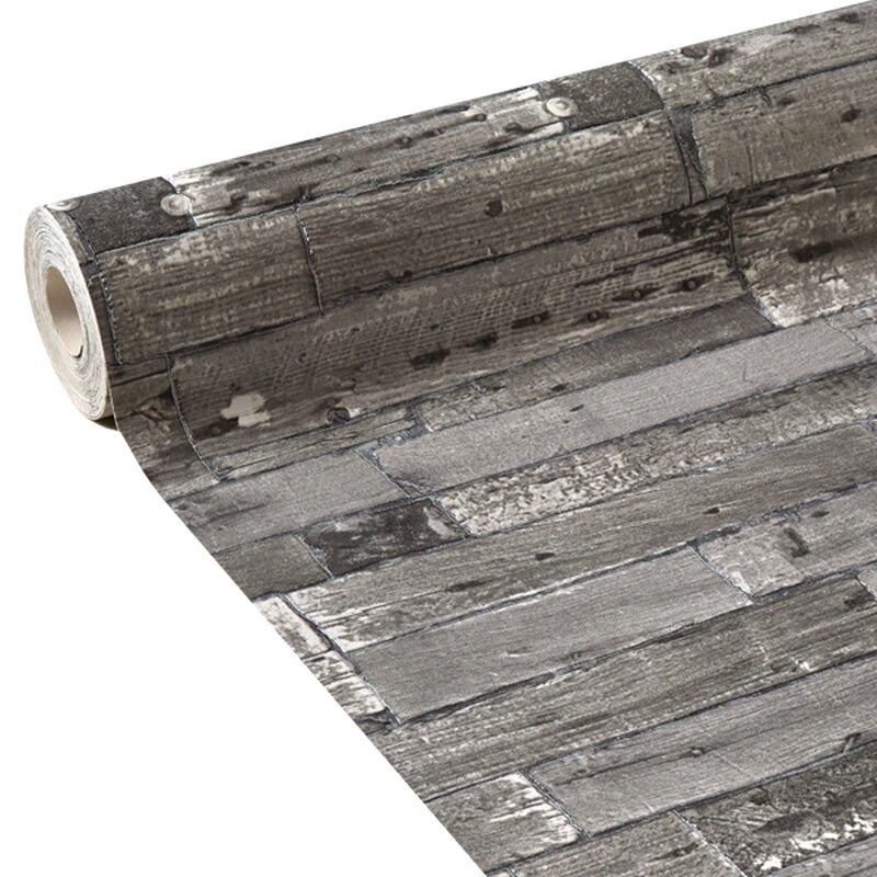 Papier peint vinyle BETON WOOD coloris gris béton