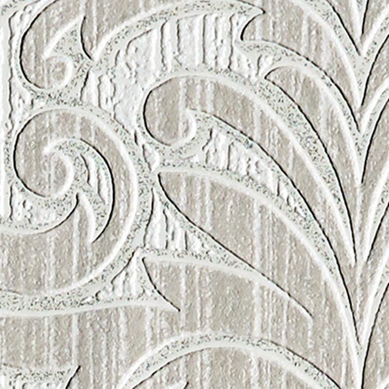 Papier peint intissé DAMASSE coloris blanc