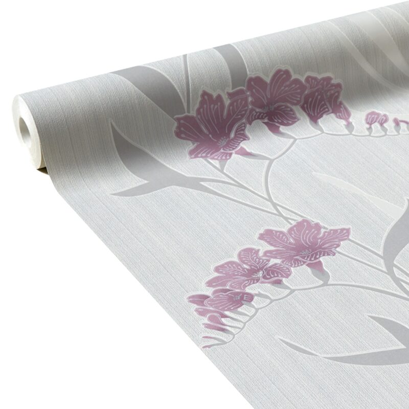 Papier peint intissé BLOOM coloris gris perle