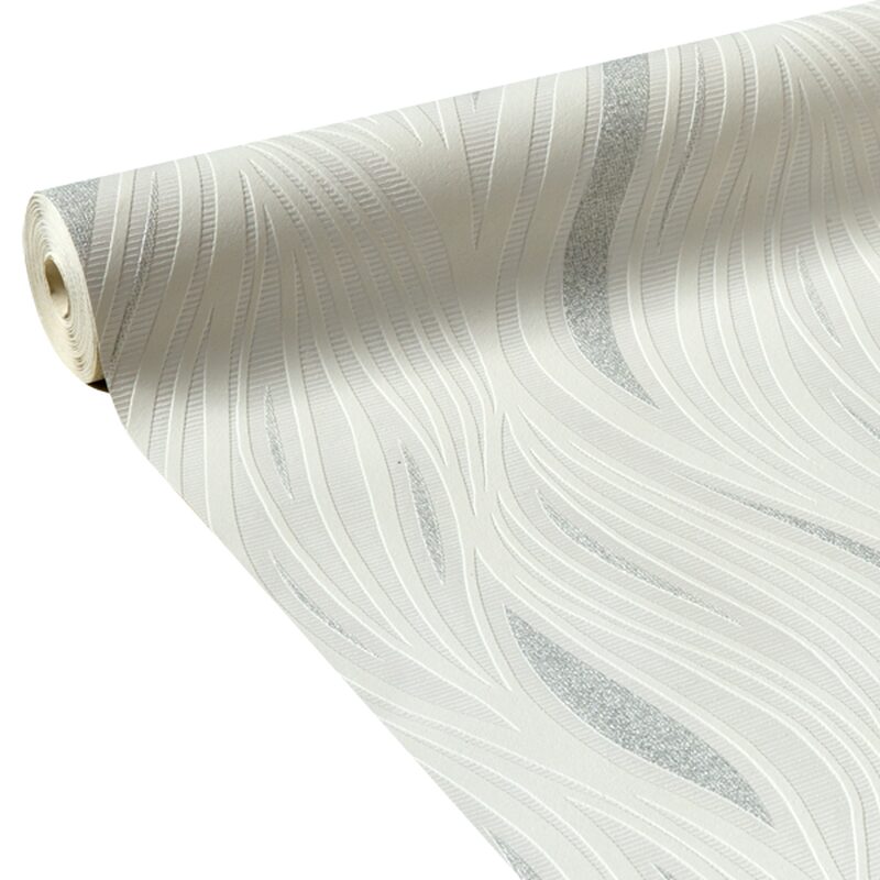 Papier peint vinyle SHINNING coloris blanc