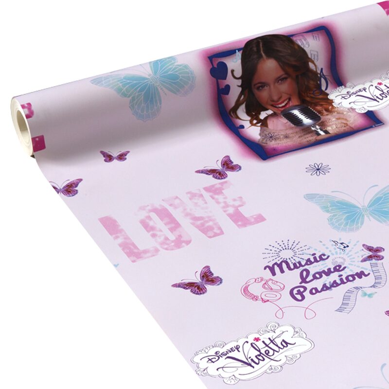 Papier peint VIOLETTA coloris rose pastel