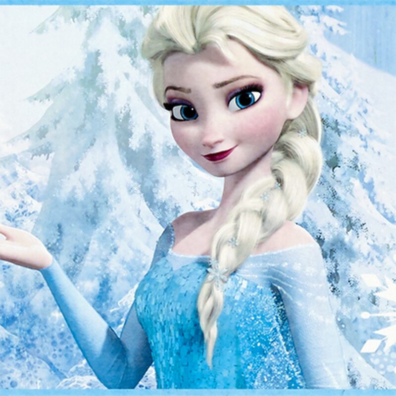 Frise vinyle REINE DES NEIGES coloris bleu glacé