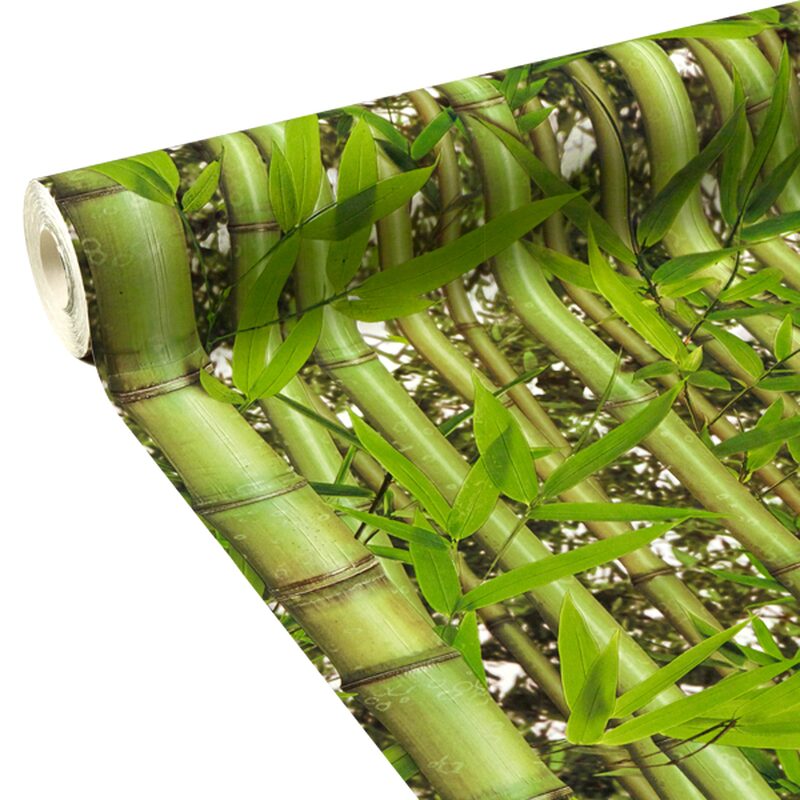 Papier peint vinyle SUMATRA coloris vert bambou