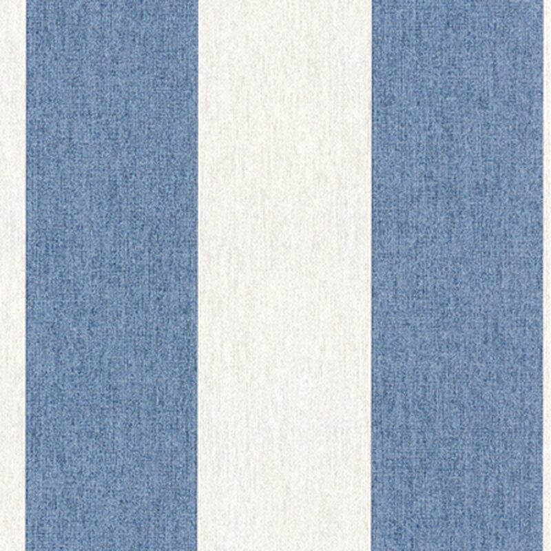 Papier peint intissé CALICO STRIPE coloris bleu jean