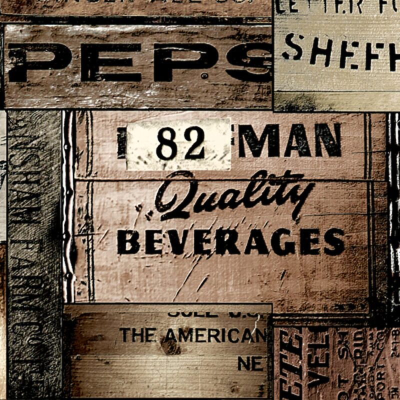 Papier peint WINE BOX coloris ton bois