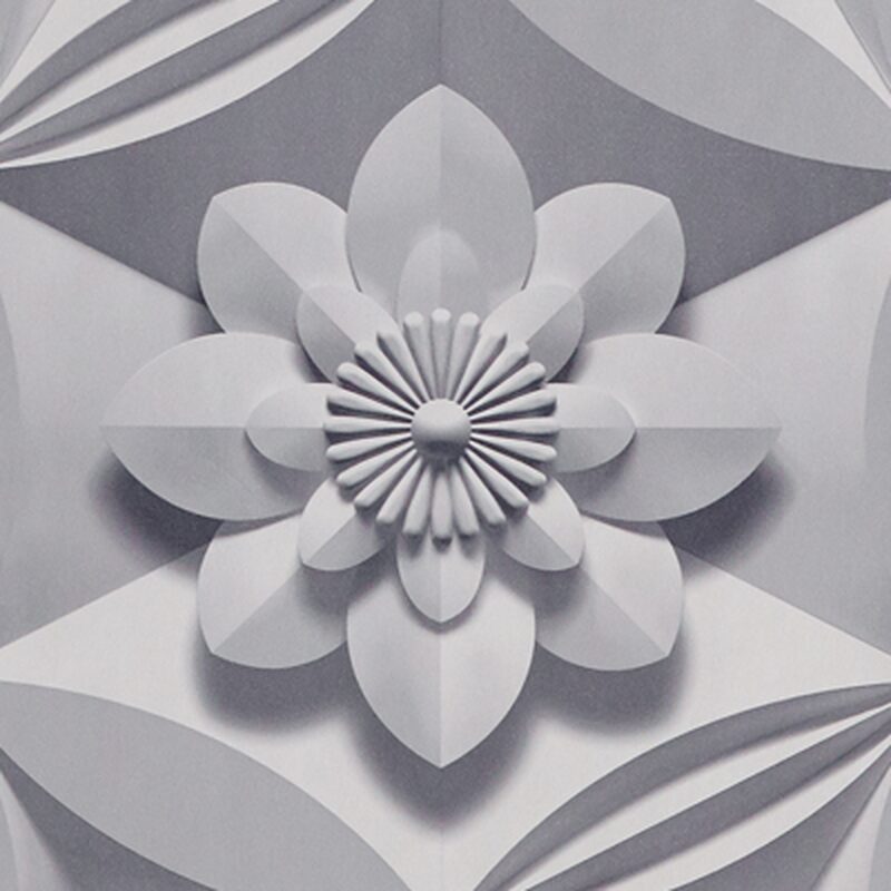 Papier peint intissé WALL FLOWER coloris gris perle