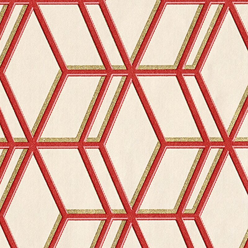 Papier peint intissé LING coloris rouge orangé