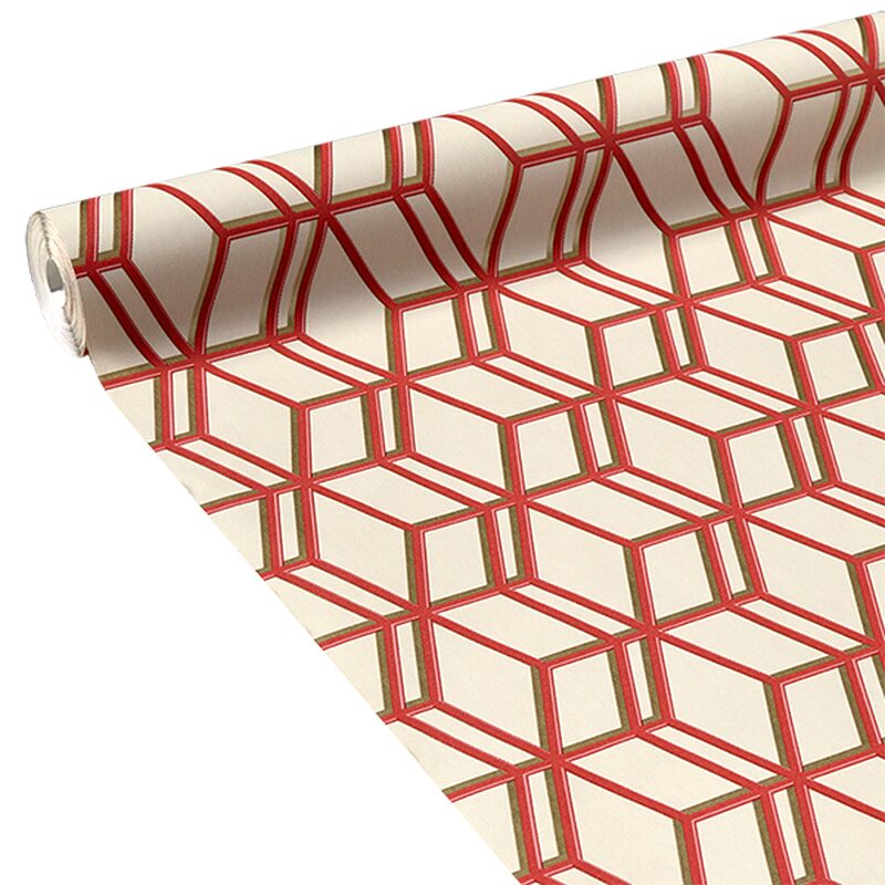 Papier peint intissé LING coloris rouge orangé