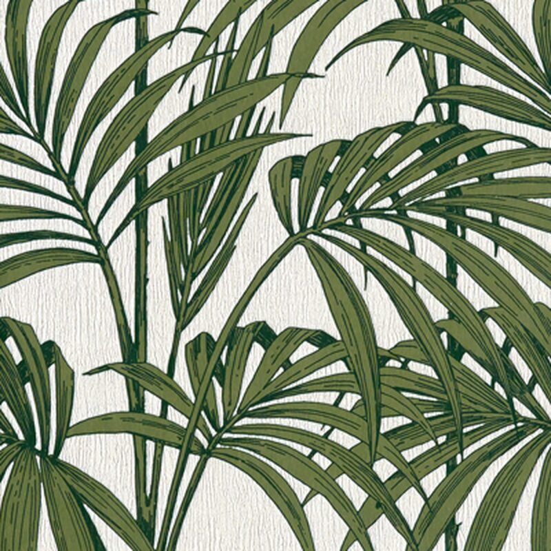 Papier peint intissé HONOLULU coloris vert feuille