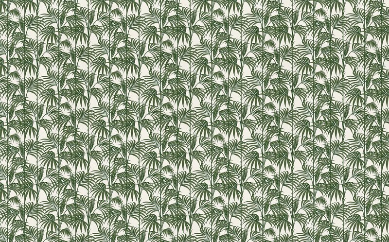 Papier peint intissé HONOLULU coloris vert feuille