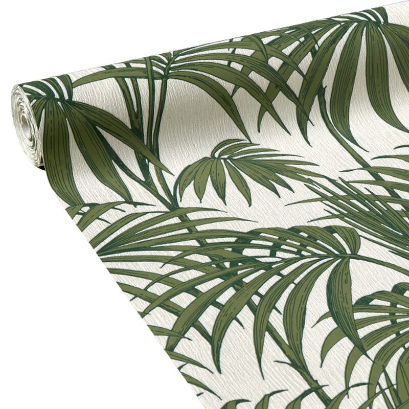 Papier peint intissé HONOLULU coloris vert feuille