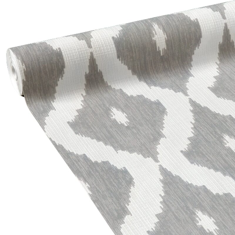 Papier peint intissé IKAT coloris gris perle