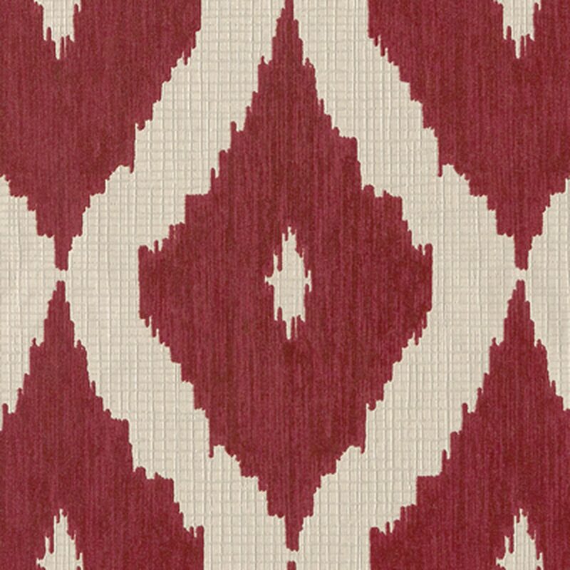 Papier peint intissé IKAT coloris rouge grenadine