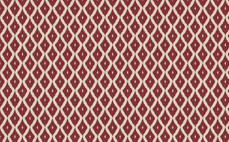 Papier peint intissé IKAT coloris rouge grenadine