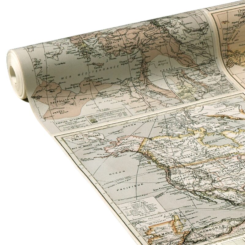 Papier peint SCHOOL MAP coloris multicolore