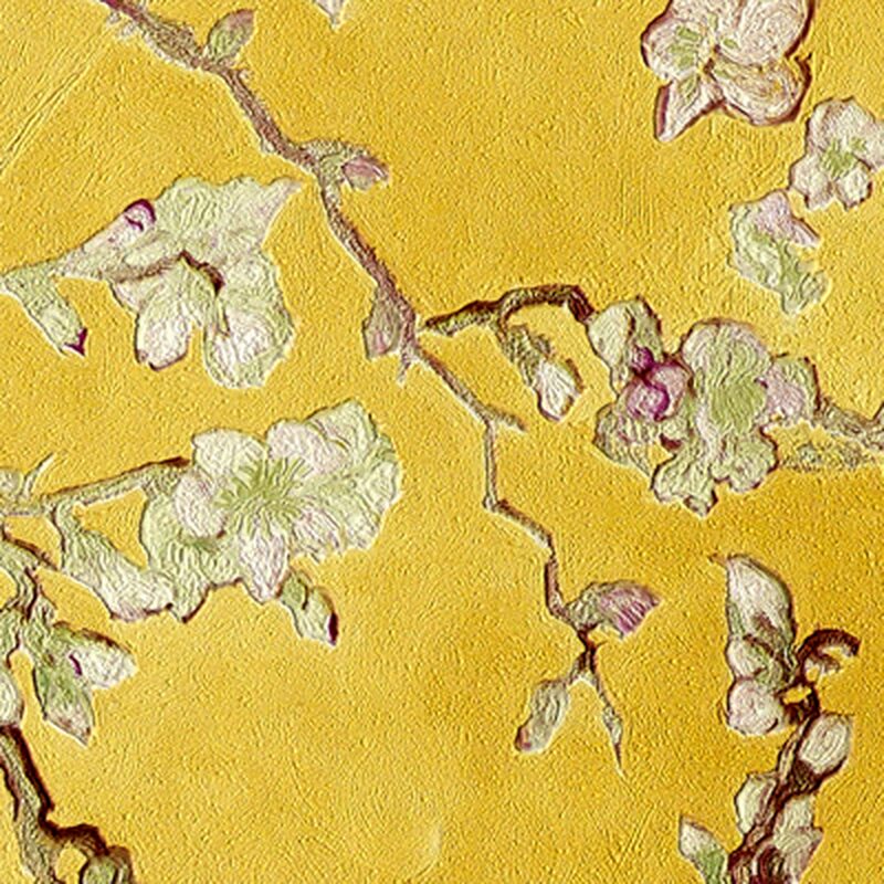 Papier peint intissé VAN GOGH ALMOND BLOSSOM coloris jaune d'or