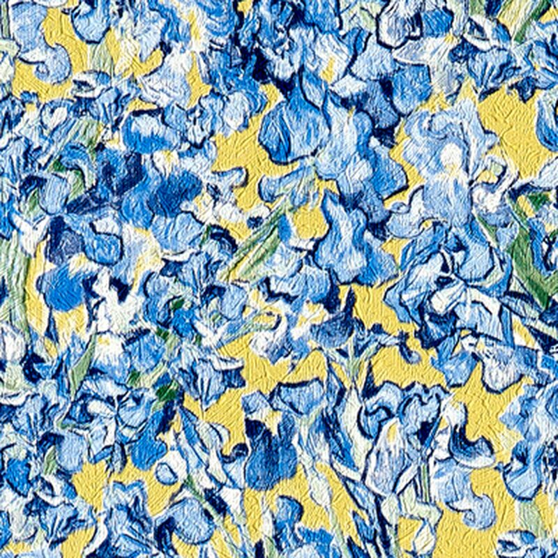 Papier peint intissé VAN GOGH IRISES coloris iris bleu