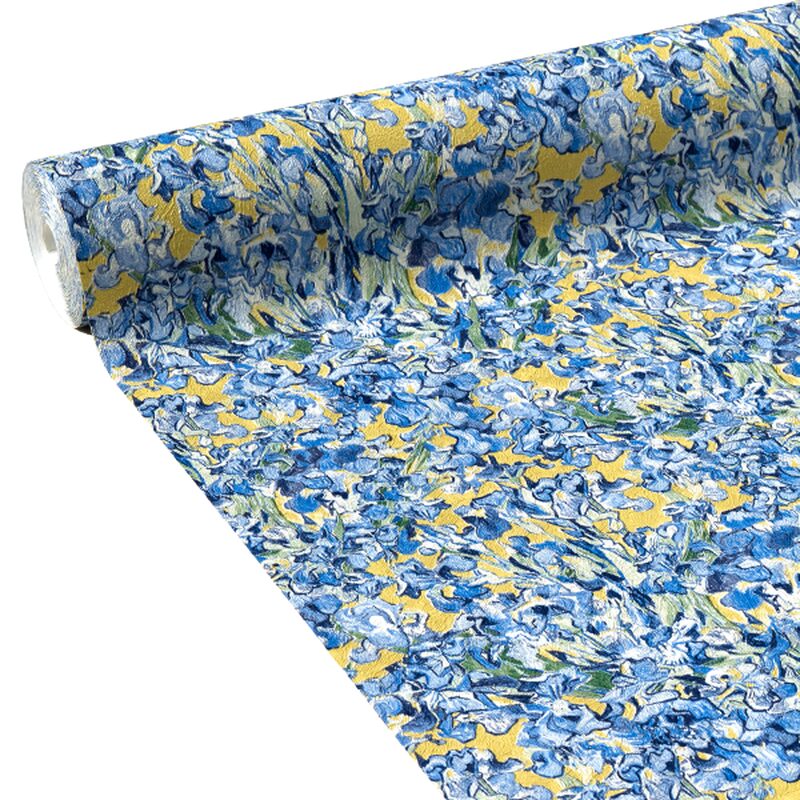 Papier peint intissé VAN GOGH IRISES coloris iris bleu