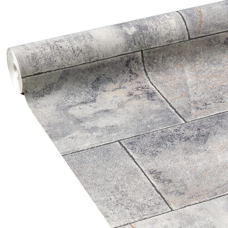 Papier peint intissé CONCRETE BLOCK coloris Gris clair