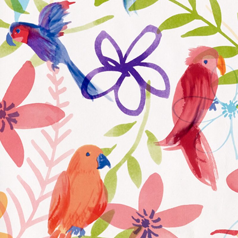 Papier peint PARROTS coloris blanc