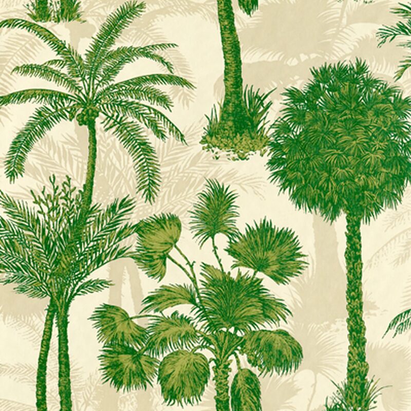 Papier peint intissé COCONUT GROVE coloris vert palmier