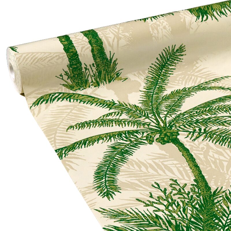 Papier peint intissé COCONUT GROVE coloris vert palmier