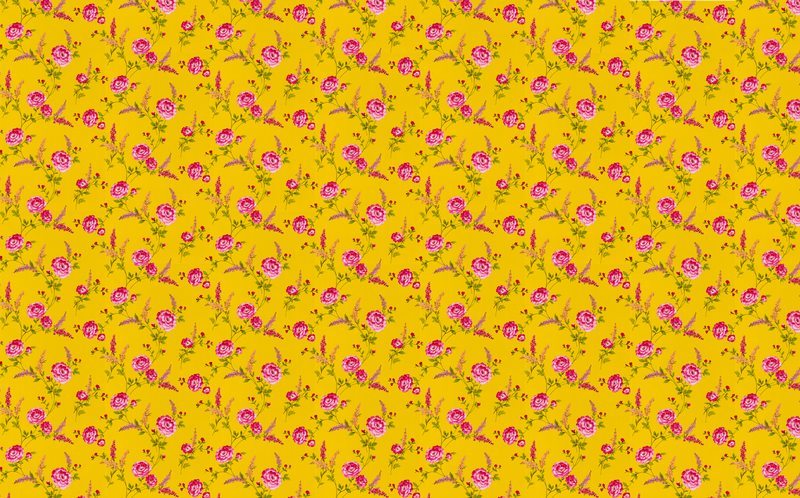 Papier peint intissé POSIE coloris jaune soleil