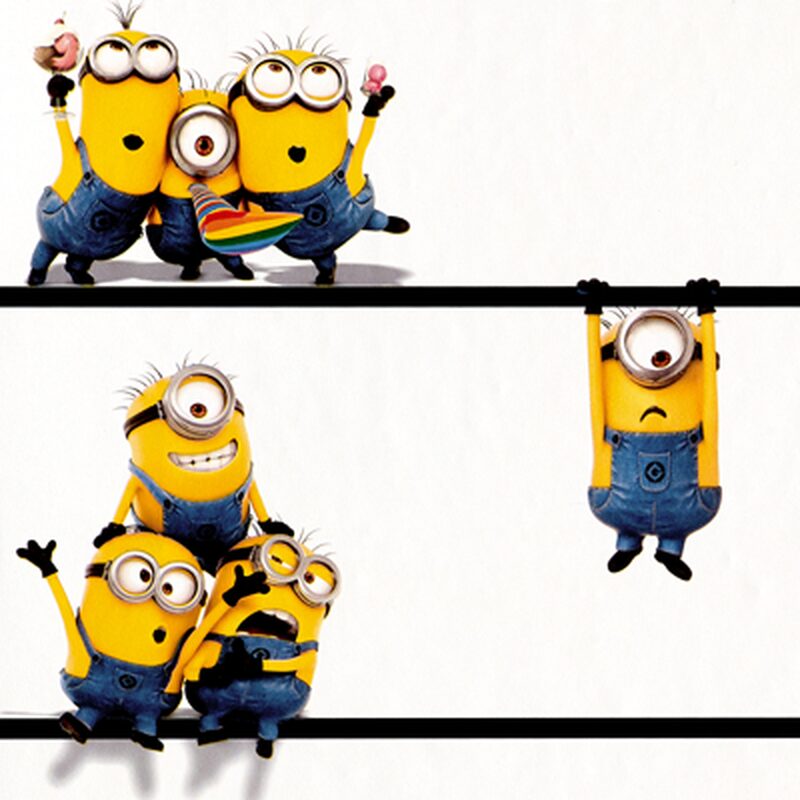 Papier peint MINIONS coloris blanc