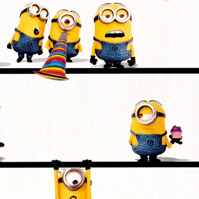 Papier peint MINIONS coloris blanc