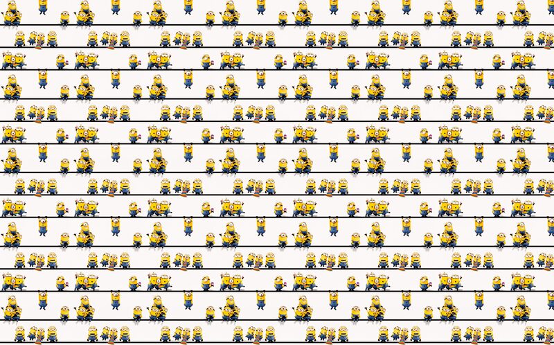 Papier peint MINIONS coloris blanc
