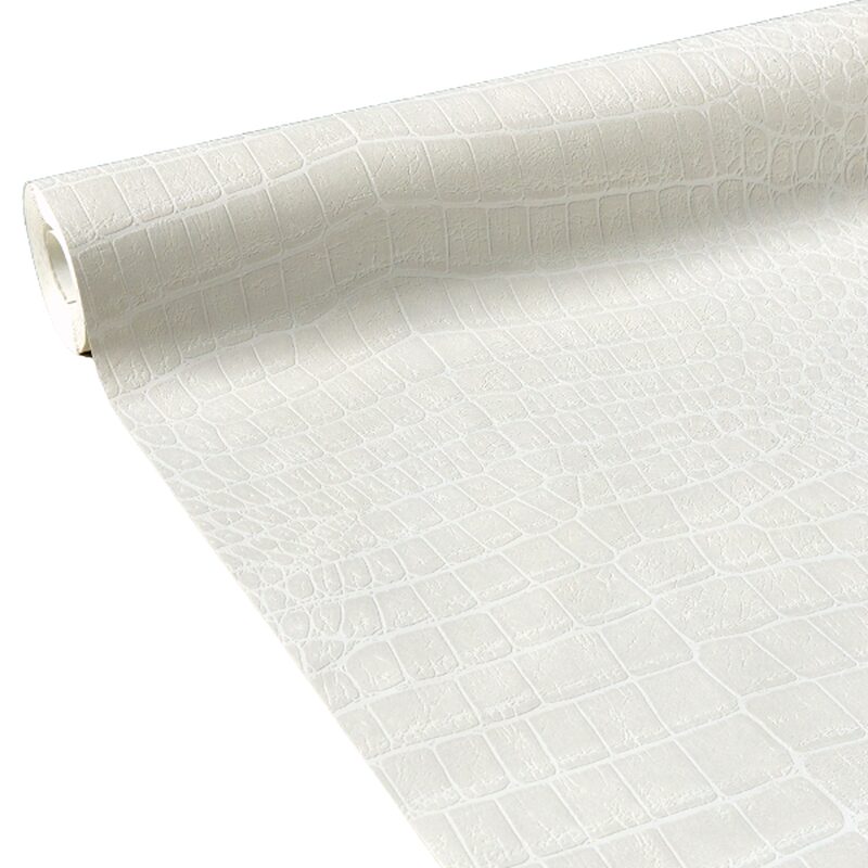 Papier peint intissé CROCO STYLE coloris blanc