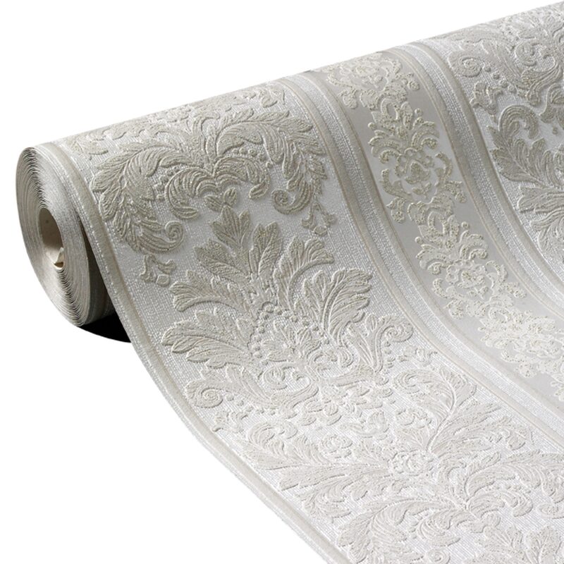 Papier peint vinyle PLESSY coloris blanc