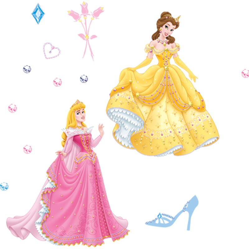 Sticker PRINCESS DISNEY coloris rose guimauve
