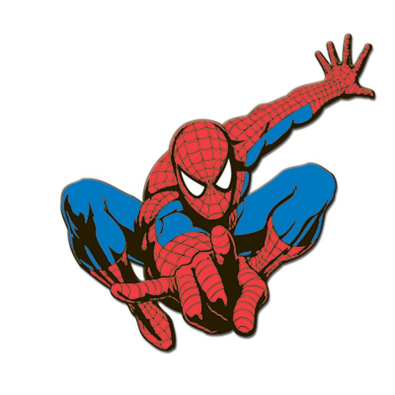 Sticker en relief SPIDERMAN coloris rouge vif