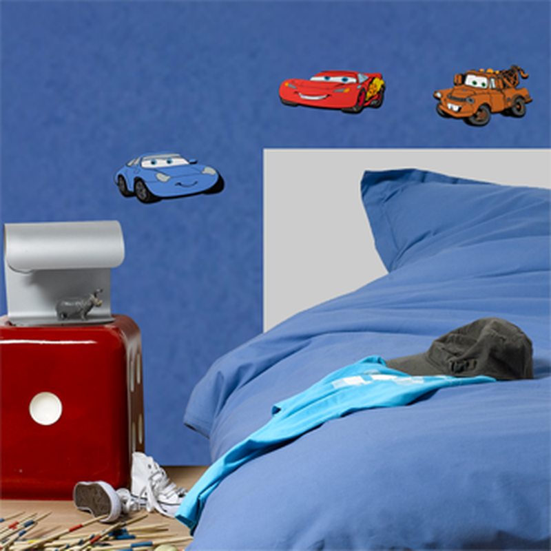 Sticker en relief CARS coloris bleu jean