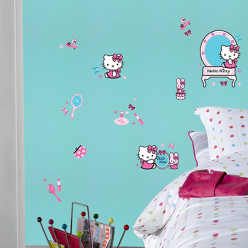 Sticker HELLO KITTY FASHION coloris rose guimauve