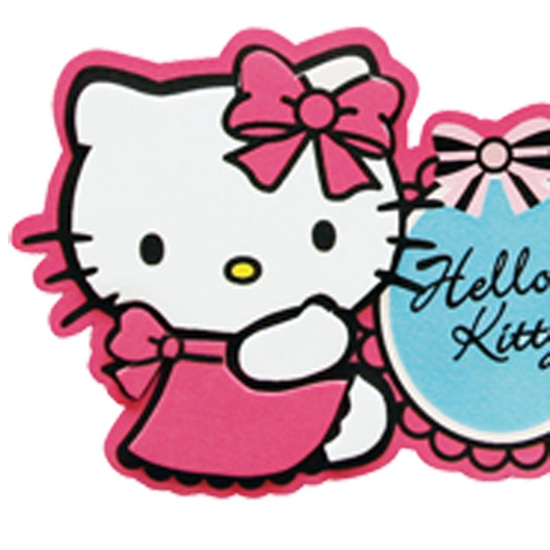 Sticker en relief HELLO KITTY FASHION coloris rose guimauve