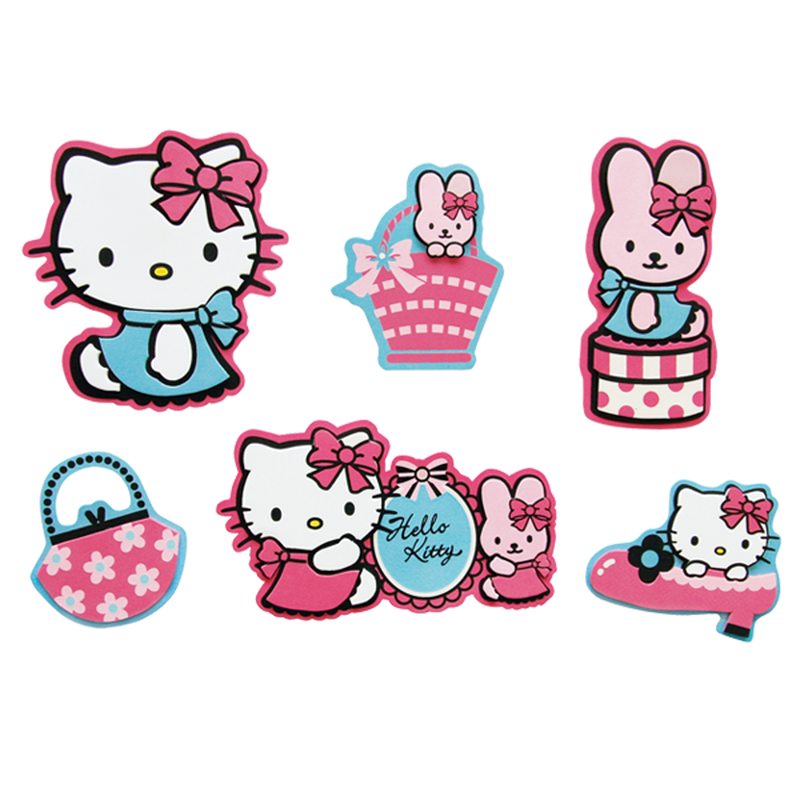 Sticker en relief HELLO KITTY FASHION coloris rose guimauve